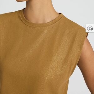 Express Brown Shine Crew Neck Sleeveless Muscle Tank Nwt